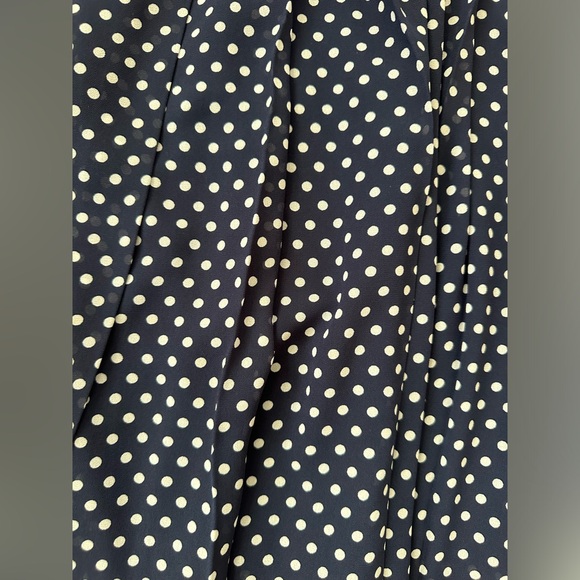 NWT Michael Kors Navy Polka Dot Pleated Skirt - Picture 8 of 9